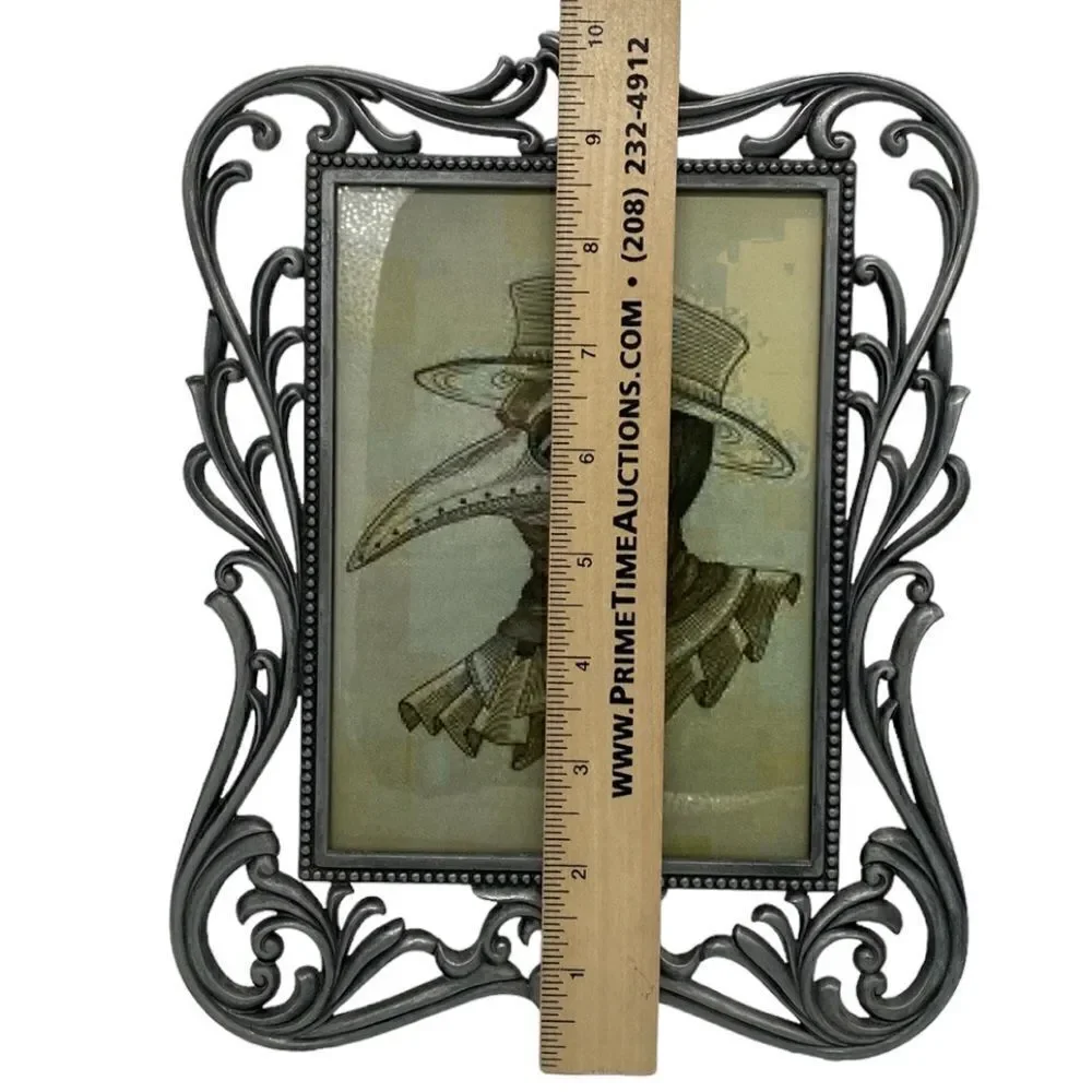 Reproduction Plague Mask Photo in Metal Frame